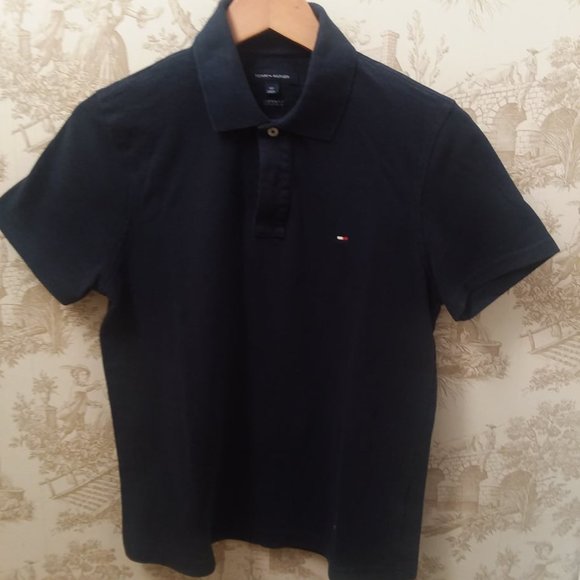 Tommy Hilfiger Size S Custom Fit Polo Shirt Navy Blue - Picture 2 of 6